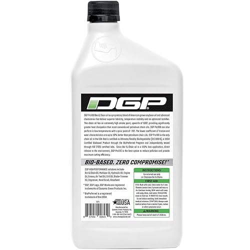 Miniatura 2 de DGP Pro100 Aceite biodegradable para barra y cadena  Verde, ecológico, no tóxico profesional para barra y motosierra  Todas las estaciones para gas,