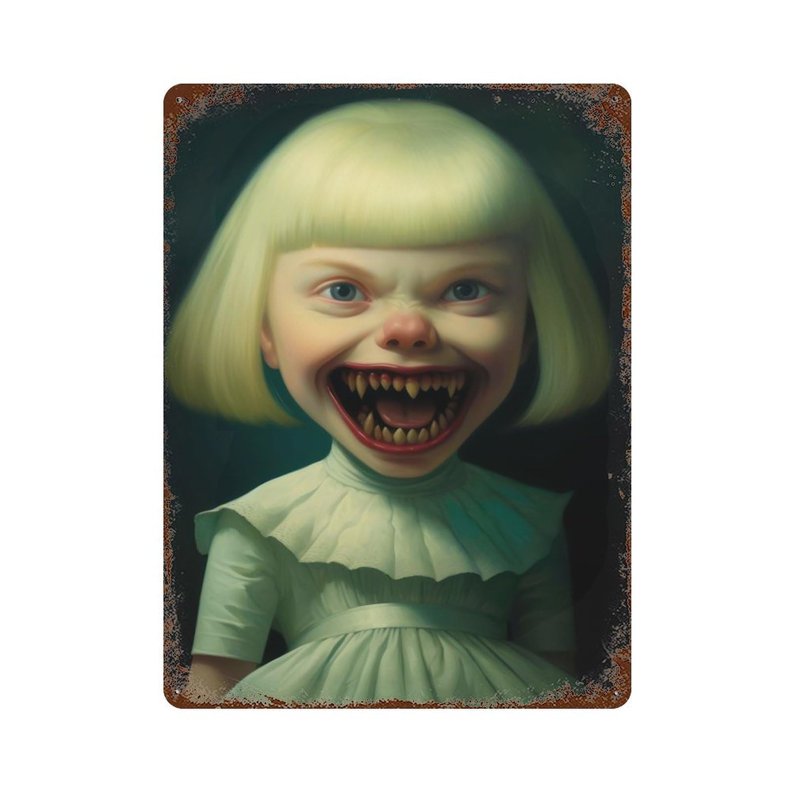 Garage Style What A Beautiful Smile Rustic Tin Plaque 15.7"x11.8", Classic Wall Plaque for Bar And Workshop
