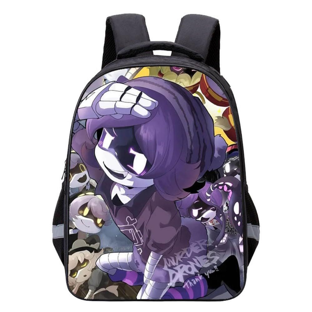 JUSONGKWCP Murders UziDrone Rucksack School Bag for Boys Girls | Stylish Waterproof Nylon Rucksack Casual Daypack | Primary Junior High University School Bag Bookbag (Black-2)