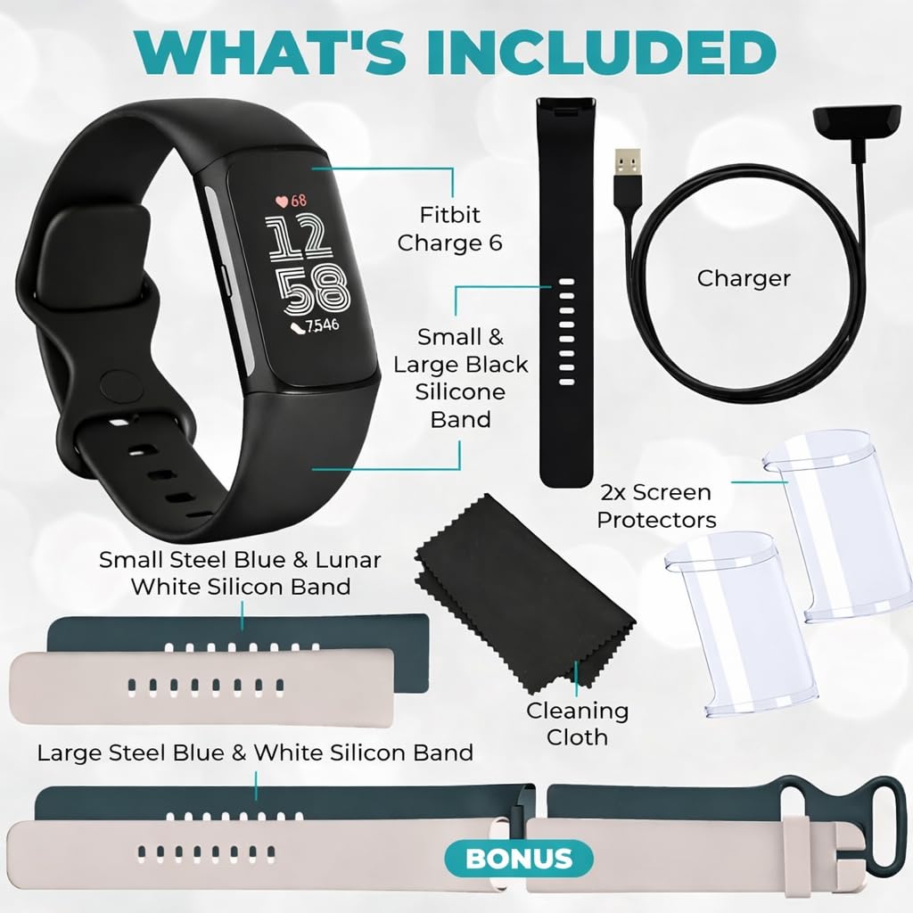 Amazon.com: Fitbit Charge 6 Fitness Tracker (Bundle) – Black