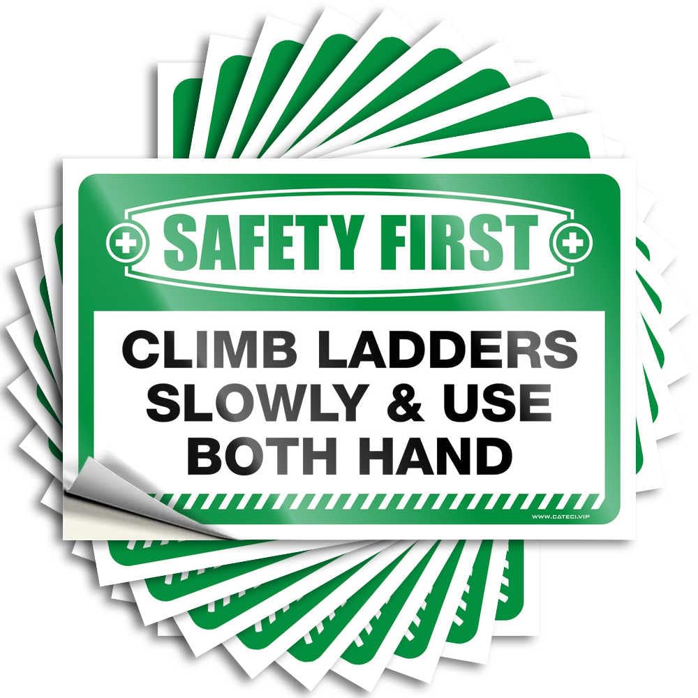 Bumper Home Gifts Easy Apply | Safety First Climb Ladders Slowly & Use Both Hand Fire Cover Peel and Stick(6X9CM)