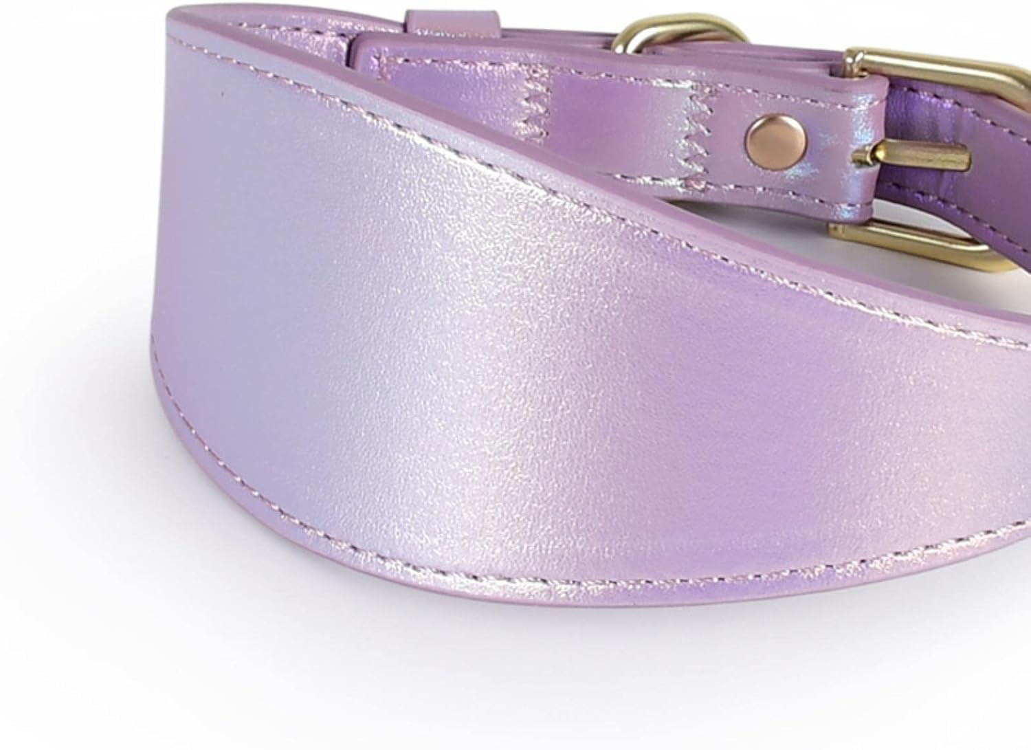Obroża dla psa, Kolorowa skórzana obroża odblaskowa dla psa Miękka szeroka Wodoodporna spersonalizowana(Purple,M)