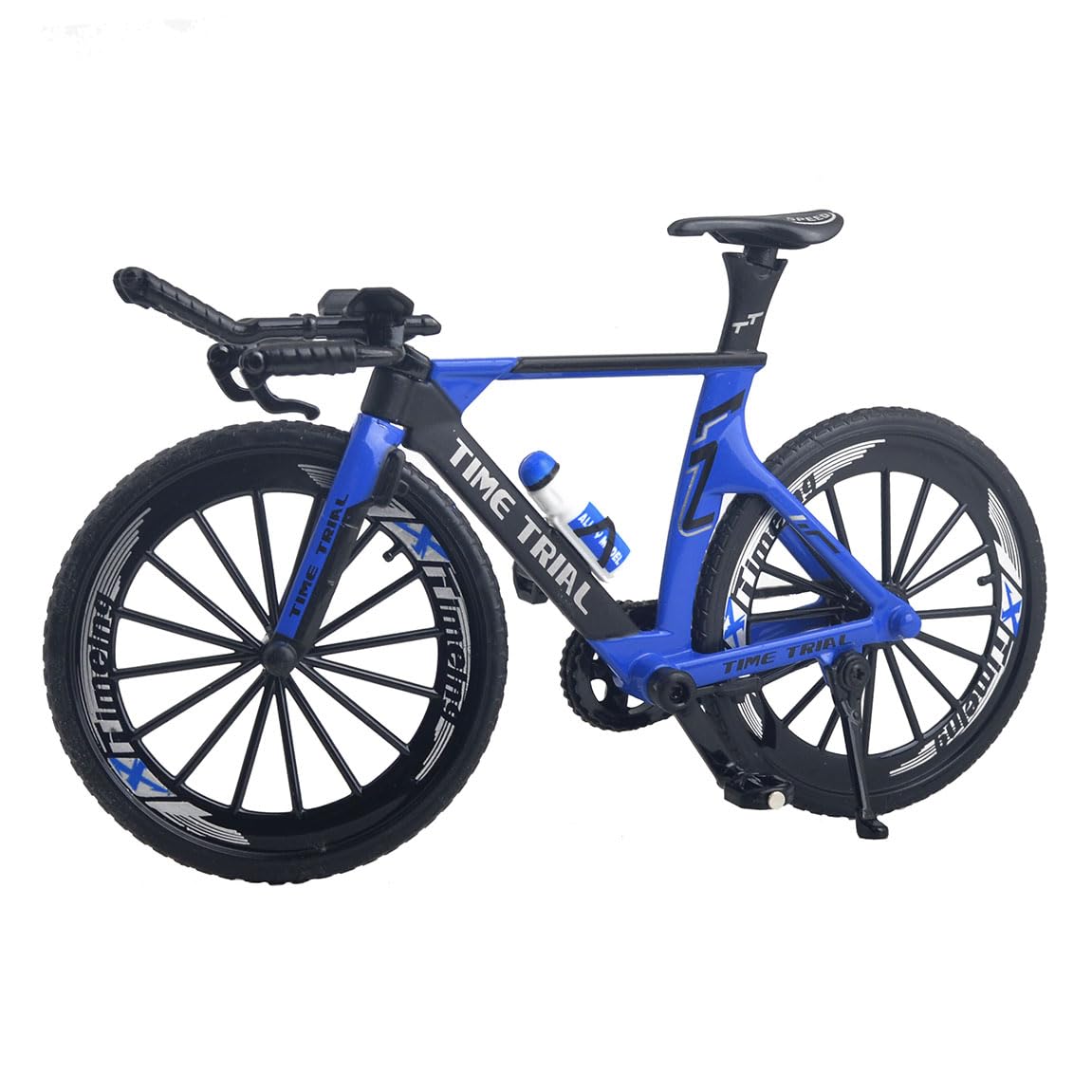Ailejia Alloy Racing Timetrial Bike Ornament Toy Finger TT Bike Dirt Bicycle Model Bicycle Cake Topper Vehicles Model Decoration Crafts for Home (Blue)