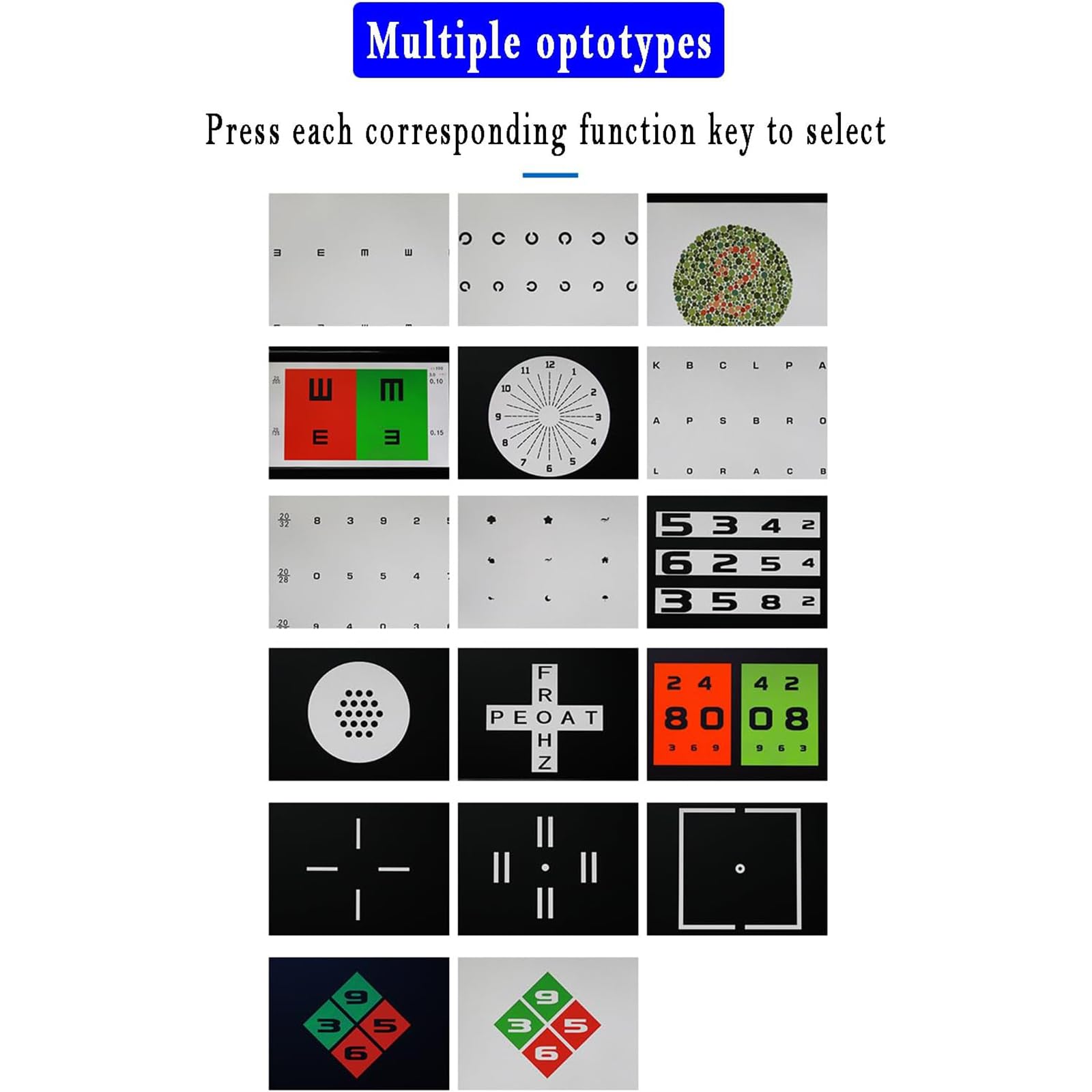 Elektronische Sehtafel, CLCD Elektronische Optische Sehtafeln, Computer-Sehtafel, Mehrere Visuelle Ziele, 1-6 M Messabstand Einstellbar, Für Krankenhaus, Optikergeschäft
