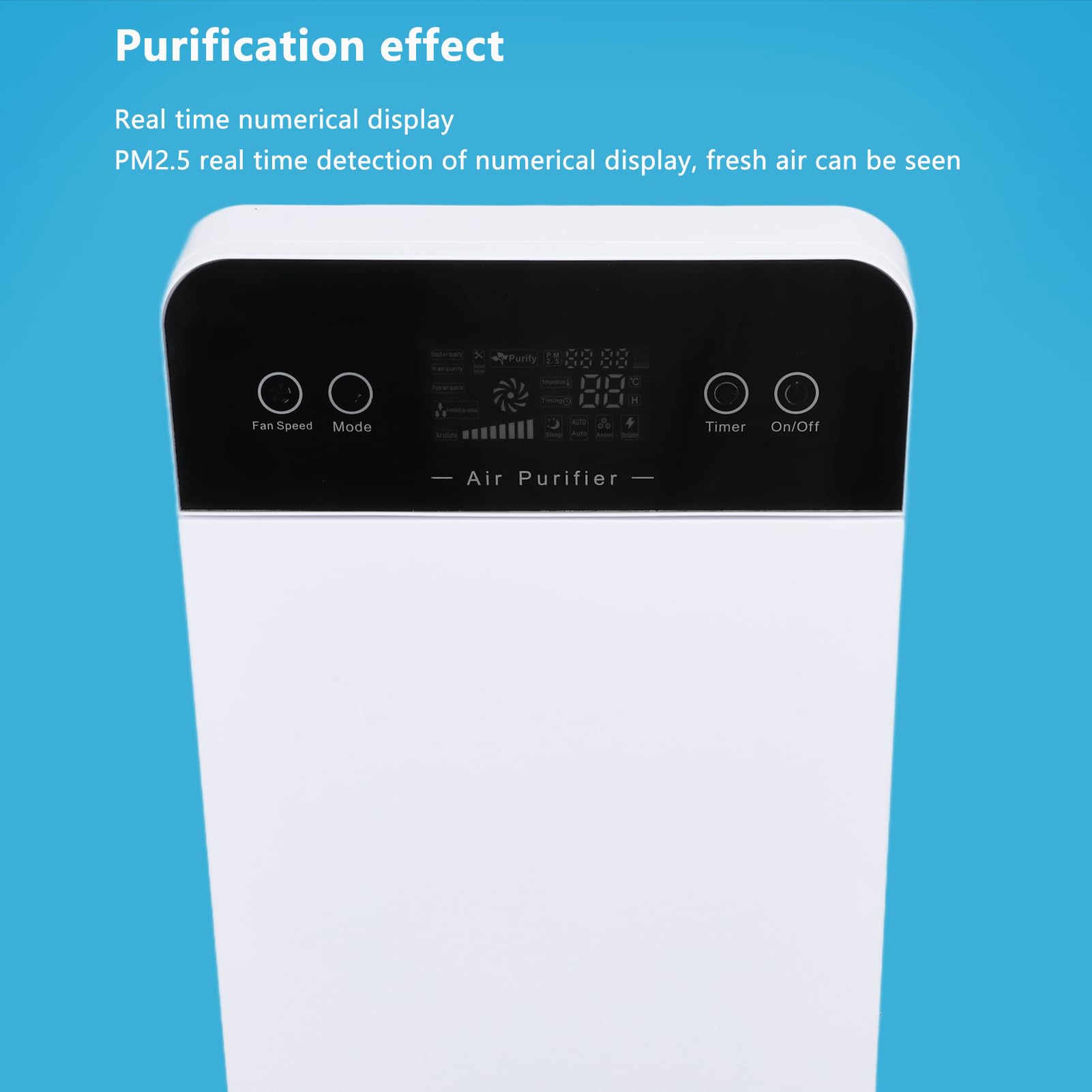 Purificatore d'aria con telecomando, display LCD, ionizzatore per casa, ufficio, presa europea, 220 V, 45 W