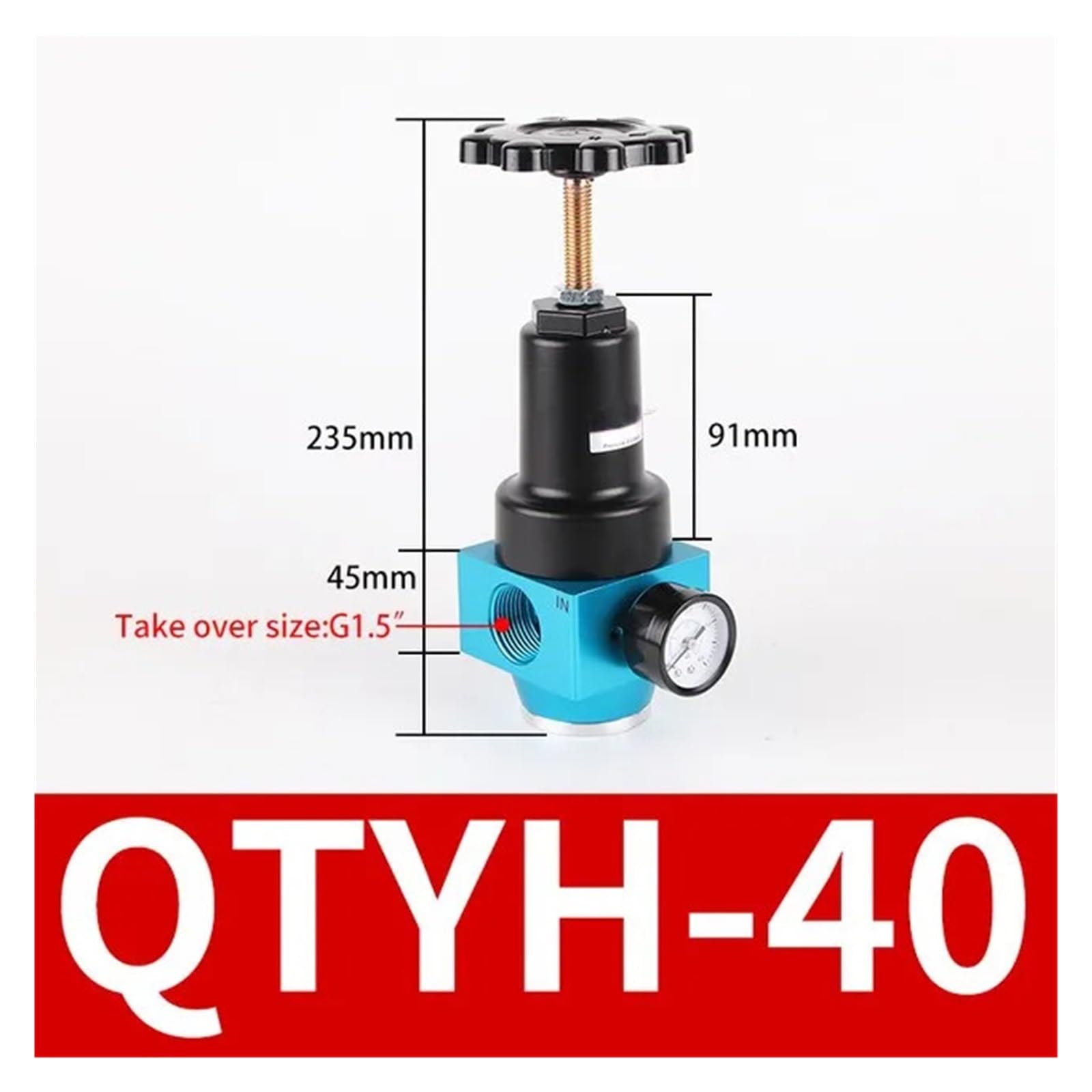 QTYH-40 QTYH-50 Ingresso aria pneumatica ad alta pressione 0 ~ 40 bar regolatore d'aria con manometro (QTYH-40)