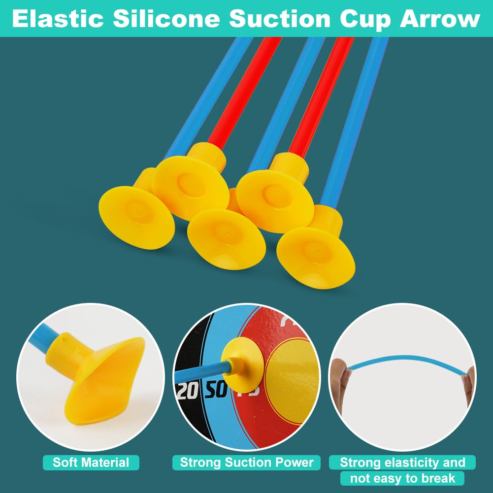 flintronic Arco e Frecce per Bambini, Arco e Freccia, Giochi Tiro per Bambini,Set di Arco Giocattolo con Faretra/Bersagli/Frecce a Ventosa, Gioco di Tiro Interno Esterno Giardino Sport