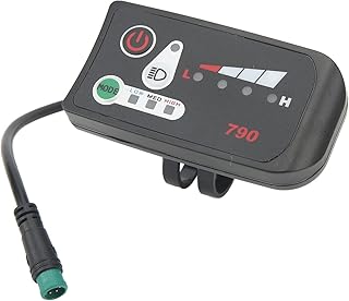 Painel de controle de exibição de LED para bicicleta elétrica, plugue macho 5P à prova d'água, medidor de exibição de dados de bicicleta elétrica, ABS portátil, fácil operação para scooter para modificação