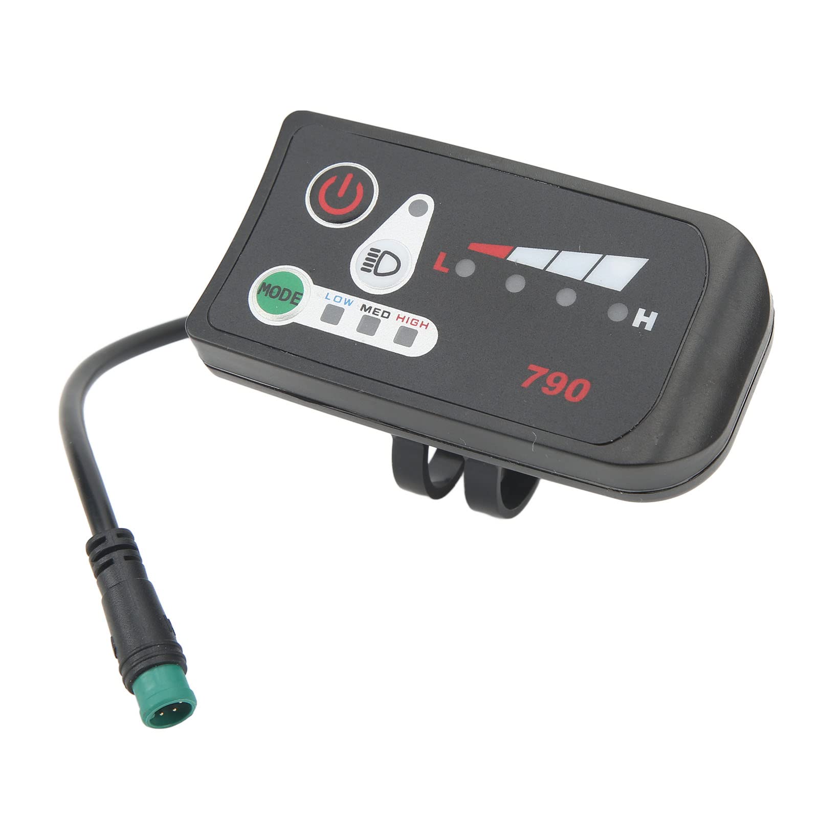 Electric Bike LED Display, ABS 24V 36V 48V Panel Screen Data Display Meter Portable Accessories Lightweight Electric Bicycle Display for Modification for 22.2mm Handlebars(#2)