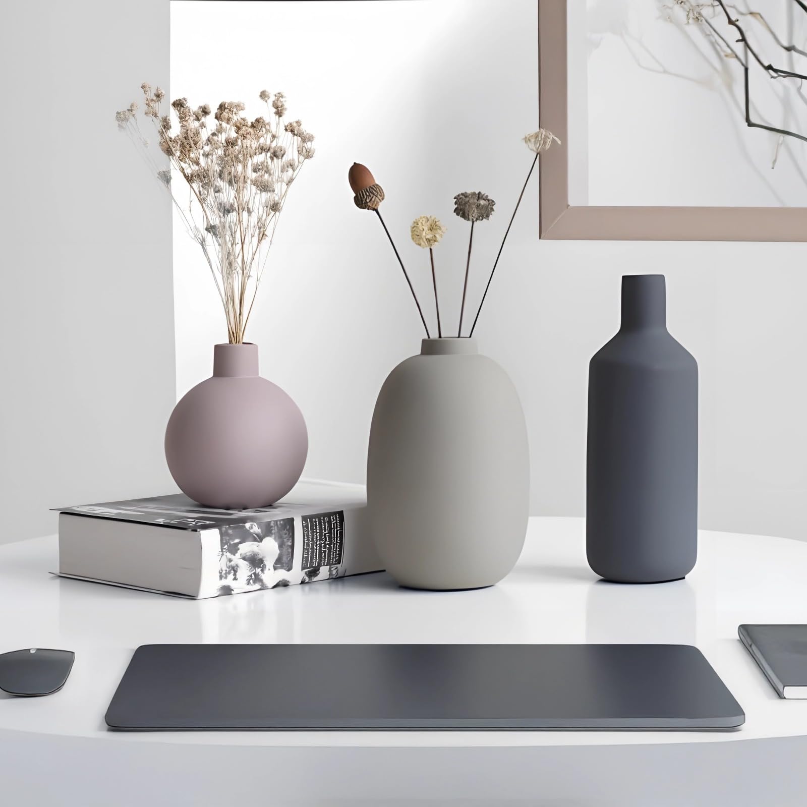 3er Set Keramik Vasen Rustikale Bauernhaus Home Decor Dekorative Vasen Verschiedene Größen Qualität Keramik für Wohnzimmer & Schlafzimmer