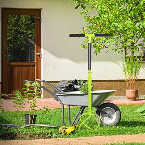 Evcitn Manual Twist Tiller, Adjustable Height Tiller, Heavy Duty Garden Claw Cultivator with Long Handle (Green)-Soil Ripper,Lawn Aerator,Soli Lossener,Areator Loosen,Rototiller,Weeder for Flower Box… - Thumbnail 7