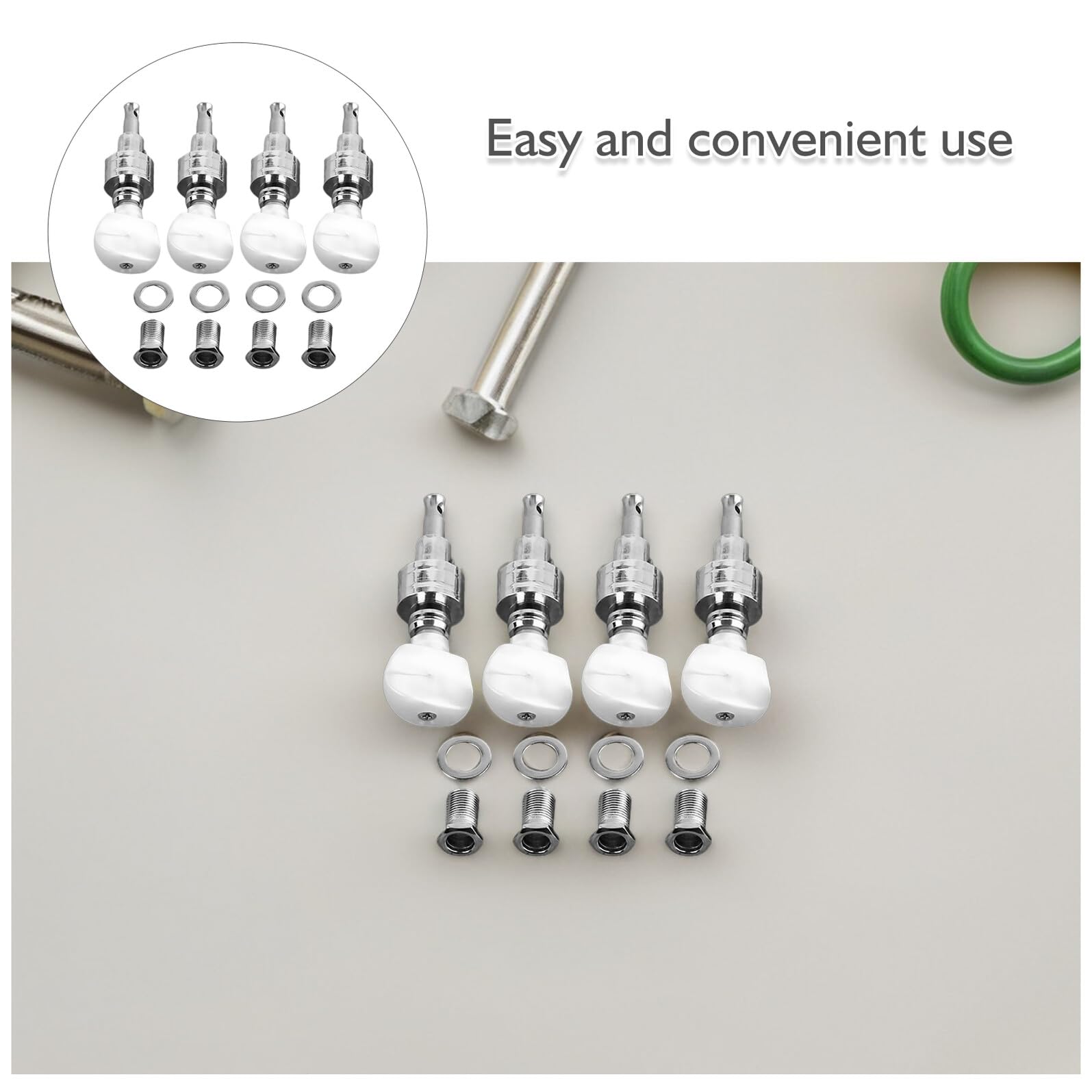 MAGICLULU Jeu de 4 Clés de Corde pour Banjo en Métal Argenté, Mécanisme D'accordage Fiable et Améliore le Son des Cordes, Accessoires Indispensables pour Banjo