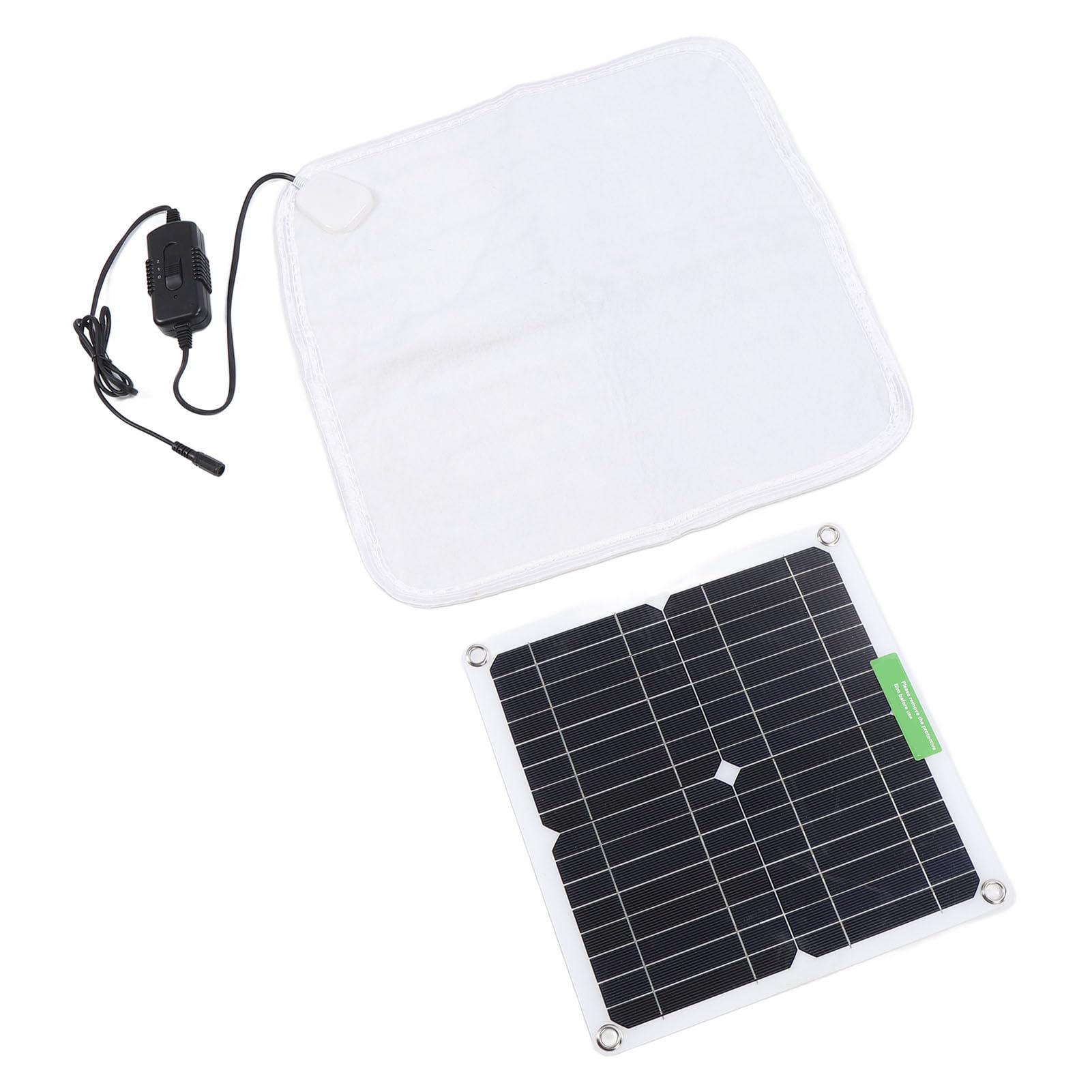 Fockety Coperta Riscaldante per Animali Domestici a Pannello Solare, Tappetino Riscaldante Portatile per Animali Domestici a Riscaldamento Rapido 12V 50W, Coperta Morbida per con Scatola Batteria per