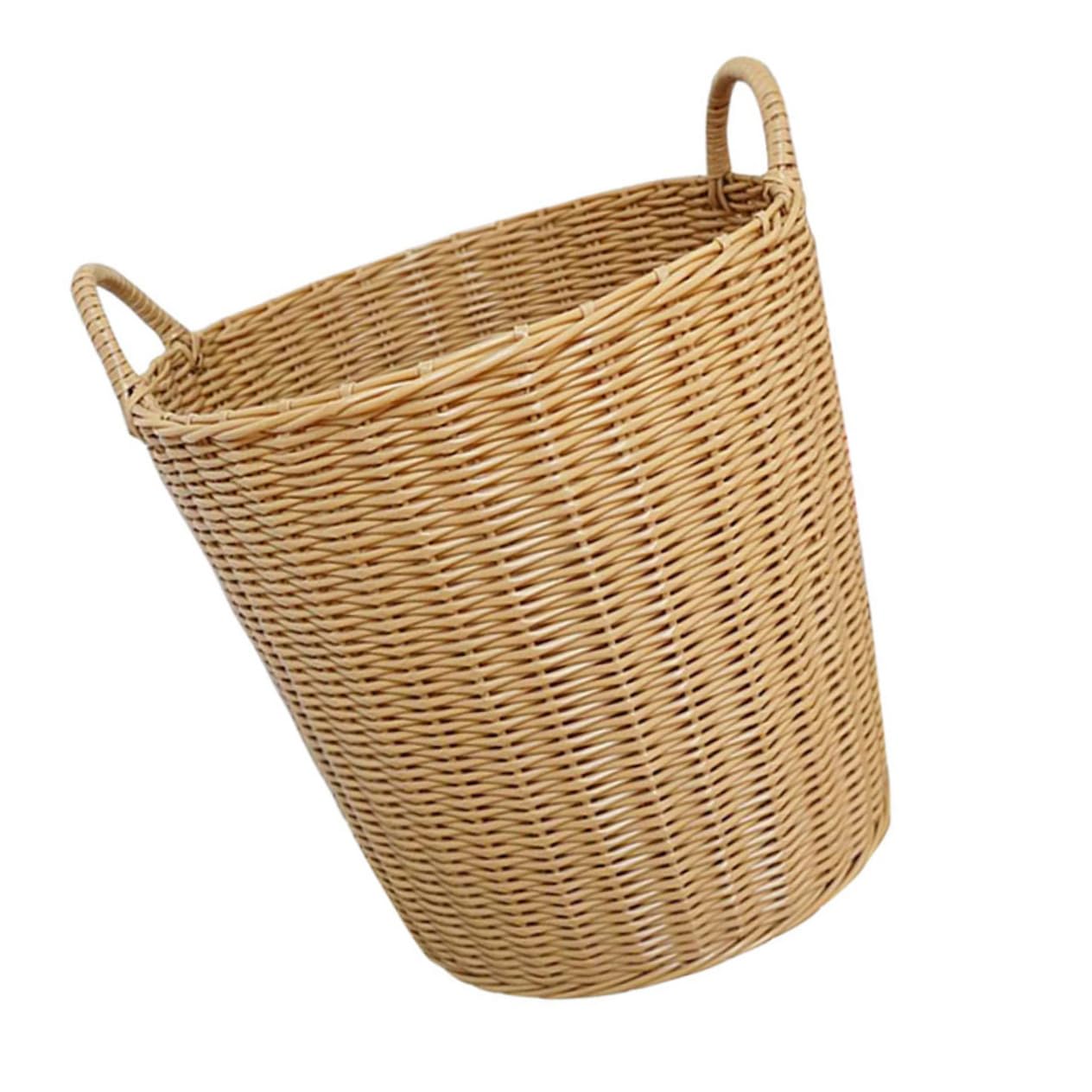 Cabilock Cute Laundry Basket Plastic Woven Laundry Basket Lid for Clothes Toys for Dorms Apartments
