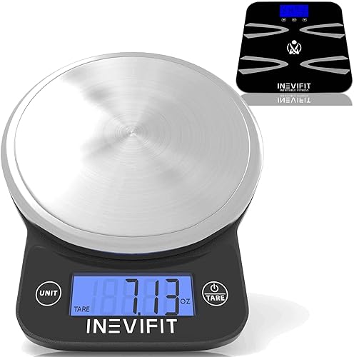 INEVIFIT - Báscula de analizador corporal y báscula de cocina digital, solución completa de composición corporal y seguimiento nutricional con