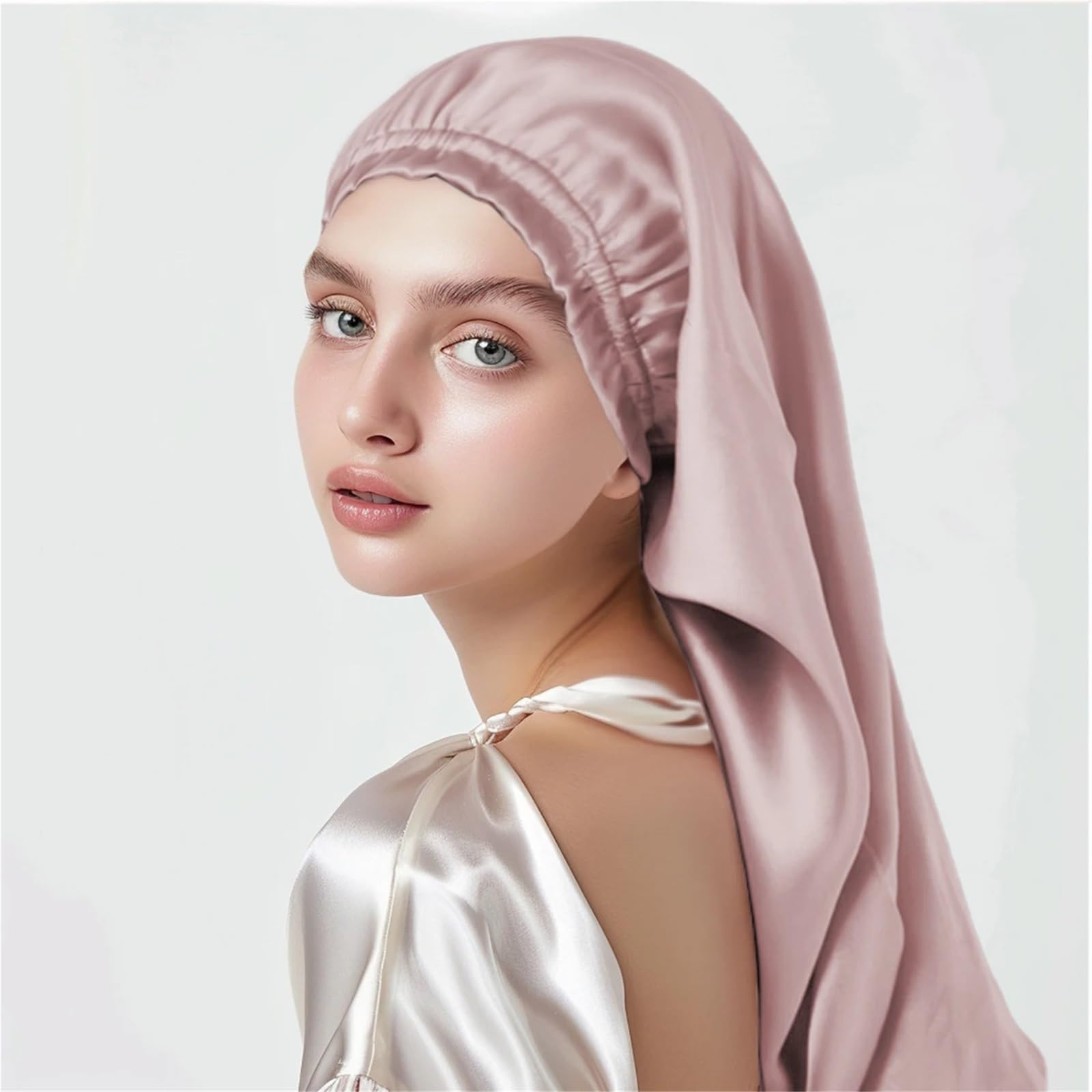 Silk bonnet Seidenhaube for schlafende Frauen, Haarpflege for lange Lockenmütze for women