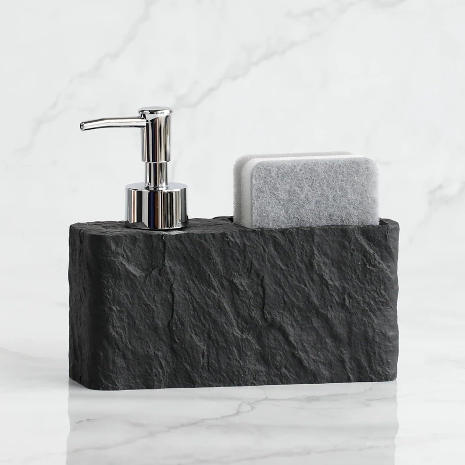 Qyleee Black Hand Kitchen Sink With Sponge And Bathroom Imitation Rock Liquid Hand New Dish For Bathroom(Black)