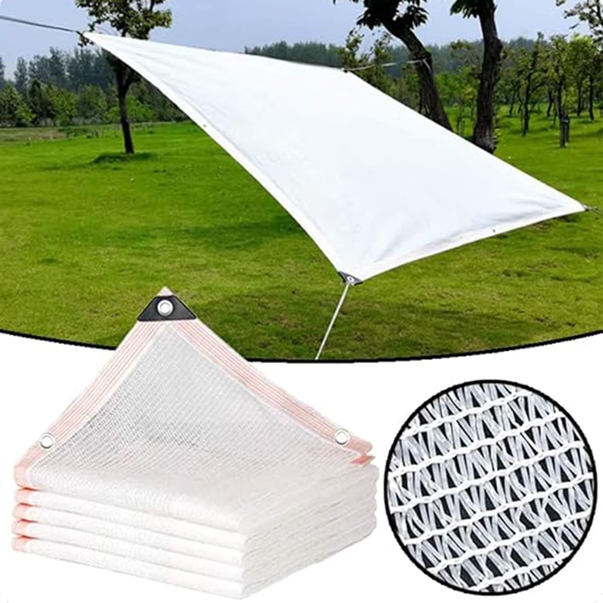 Telo ombreggiante Bianco con Protezione UV al 55%, Ideale per Serre, Prati e pollai. Disponibile nelle Misure da 1 a 10 Metri (16x26 Piedi).