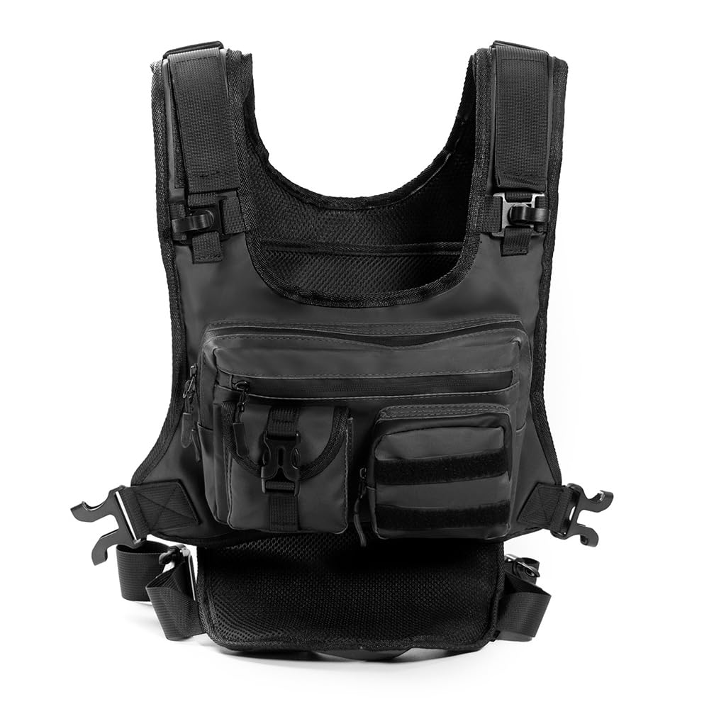 Borsa da Petto per Uomo e Donna, Zaino Sportivo da Esterno, Marsupio da Viaggio Multitasche con Chiusura a Cerniera e Sistema Molle per Caccia all'Aperto, Escursionismo, Ciclismo, Arrampicata Tattica