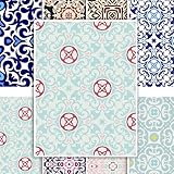 GRAZDesign Lot de 12 autocollants pour carrelage de salle de bain et cuisine Bleu Portugal Vintage 15 x 20 cm