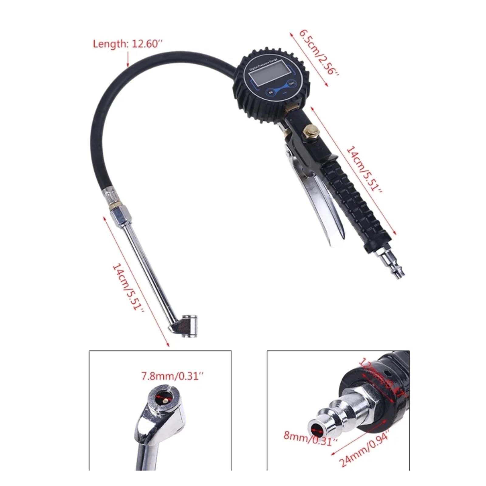 Regulator ciśnienia, Regulator Ciśnienia, Cyfrowy Miernik W Oponach 200PSI, Sprężarka Powietrza LCD, do pistoletu natryskowego