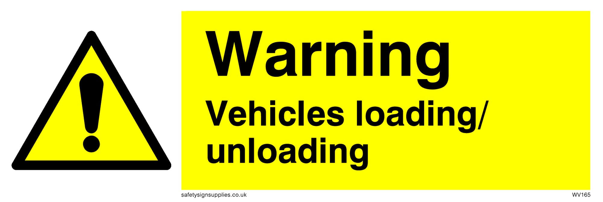 Pack of five - Warning Vehicles Loading Unloading Sign - 150x50mm - L15