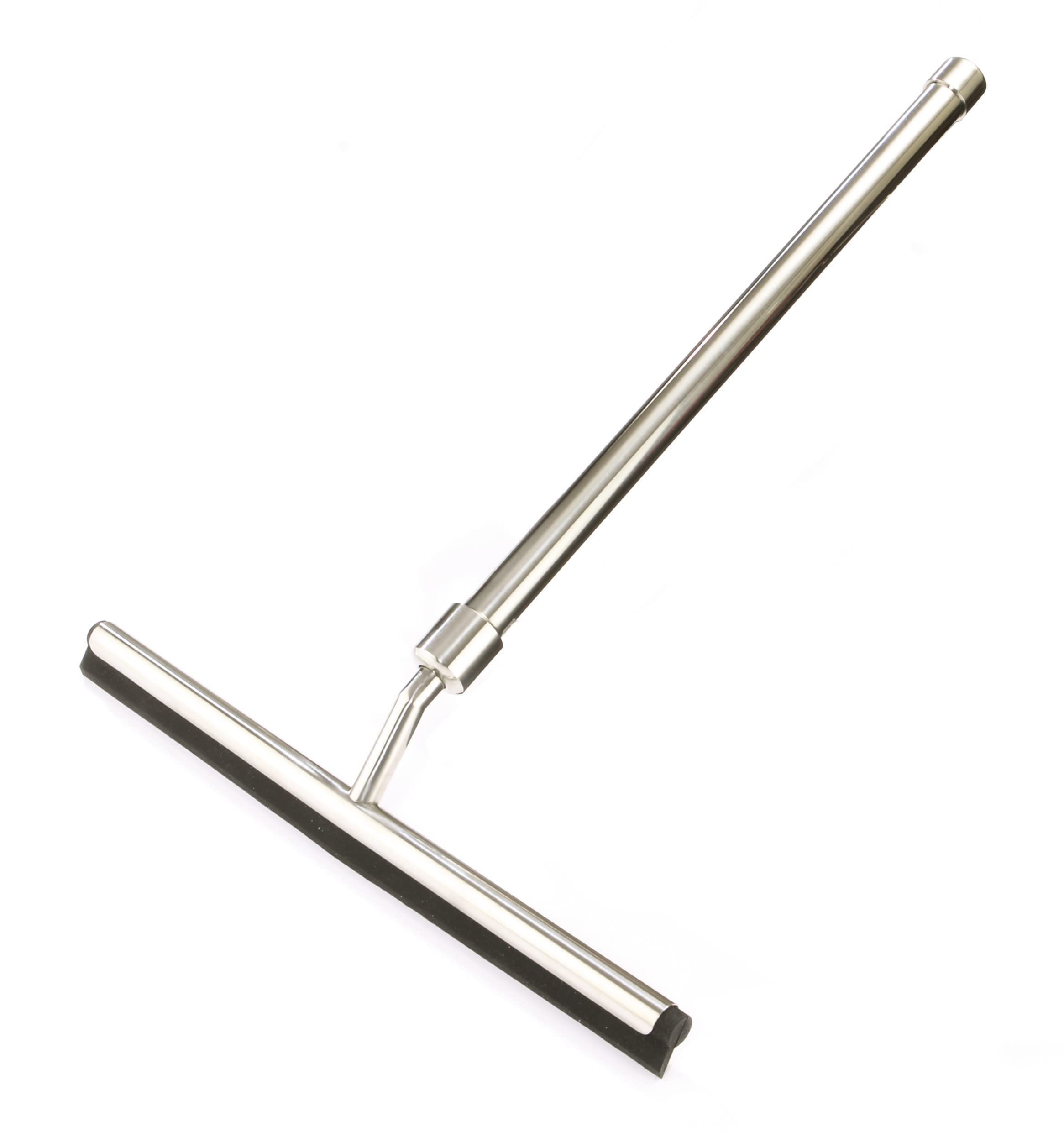 Mysmartbuy.com Silver Telescopic Stainless-Steel Squeegee – Extending Surface Cleaner Tool With 26Cm Rubber Blade For Glass, Tiles, Plastic & More – Perfect For Cleaning Windows, Doors, Mirrors & Tiling