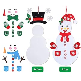 Max Fun Diy Felt Christmas Snowman Games Set with 58Pcs Crafts kit Wall Hanging Xmas Gifts for Christmas Winter Holiday Party Decorations (Snowman)