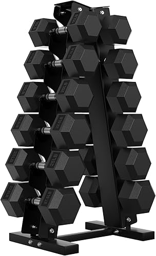 Miniatura 19 de Hex Weights Dumbbells Set with Rack, 100-550 lb Rubber Coated Dumbbell Sets with Storage, Free Hand Weight for Strength Training, Exercise, Fitness,