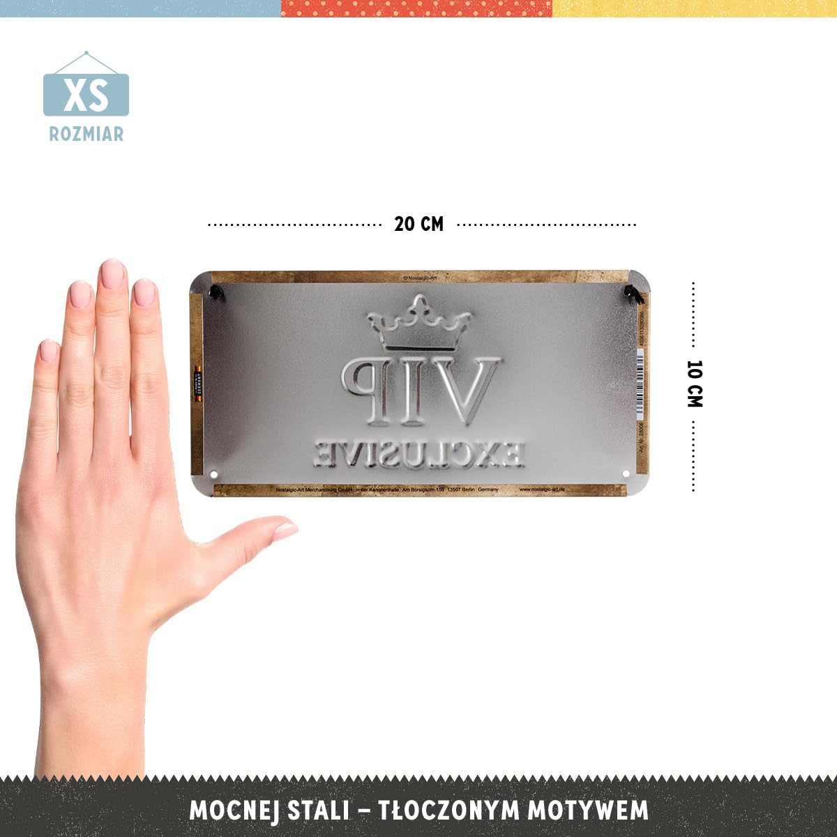 Nostalgic-Art Retro zawieszka z blachy, 10 x 20 cm, VIP Exclusive – Pomysł na prezent dla wyjątkowych osób, z metalu, Styl vintage