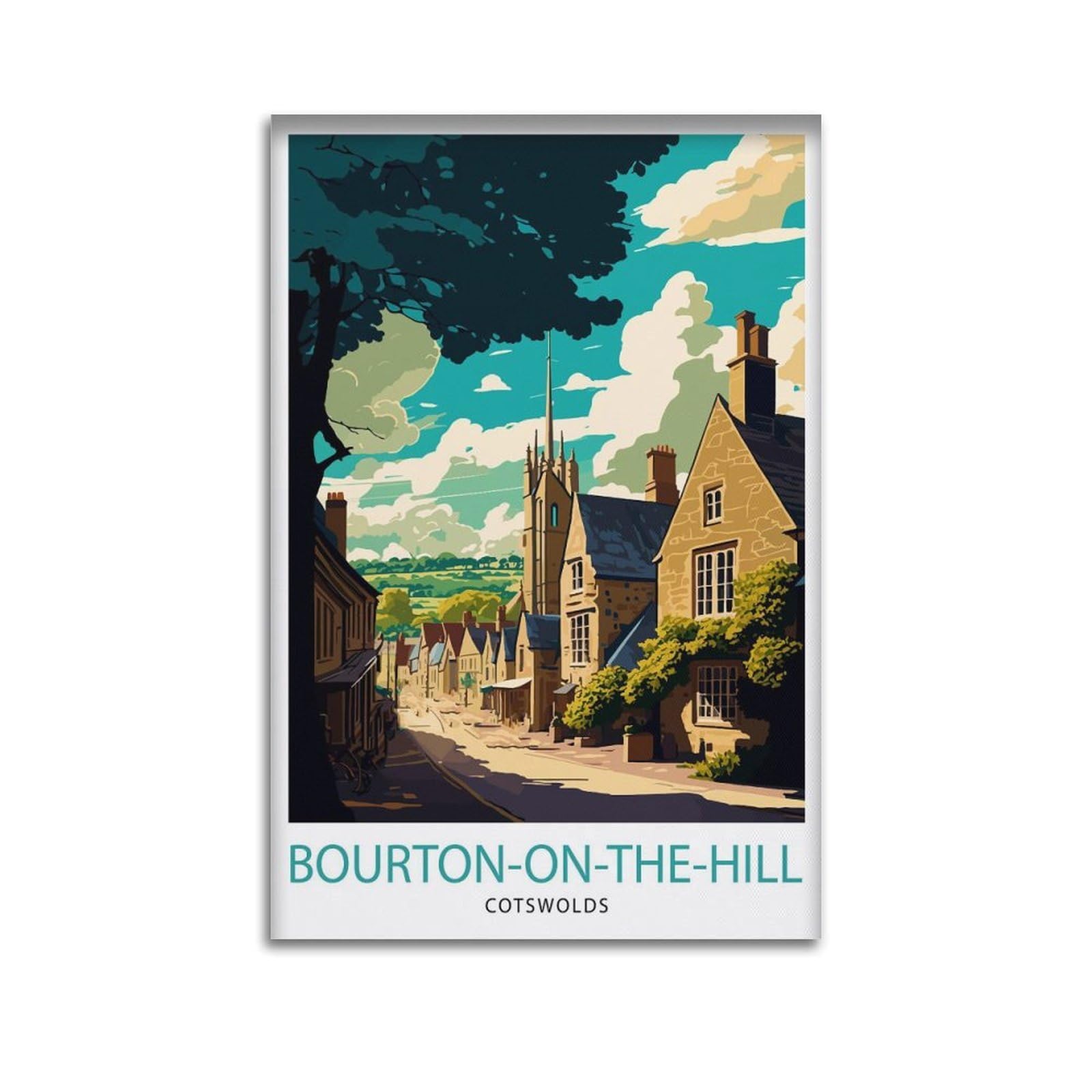 xiaoxiaoshen Bourton on The Hill Travel Cotswolds Home England Gift for Trav Canvas Poster Wall Art Prints Room Aesthetic Murals Bedroom And Living Decorations 20x30inch(50x75cm)