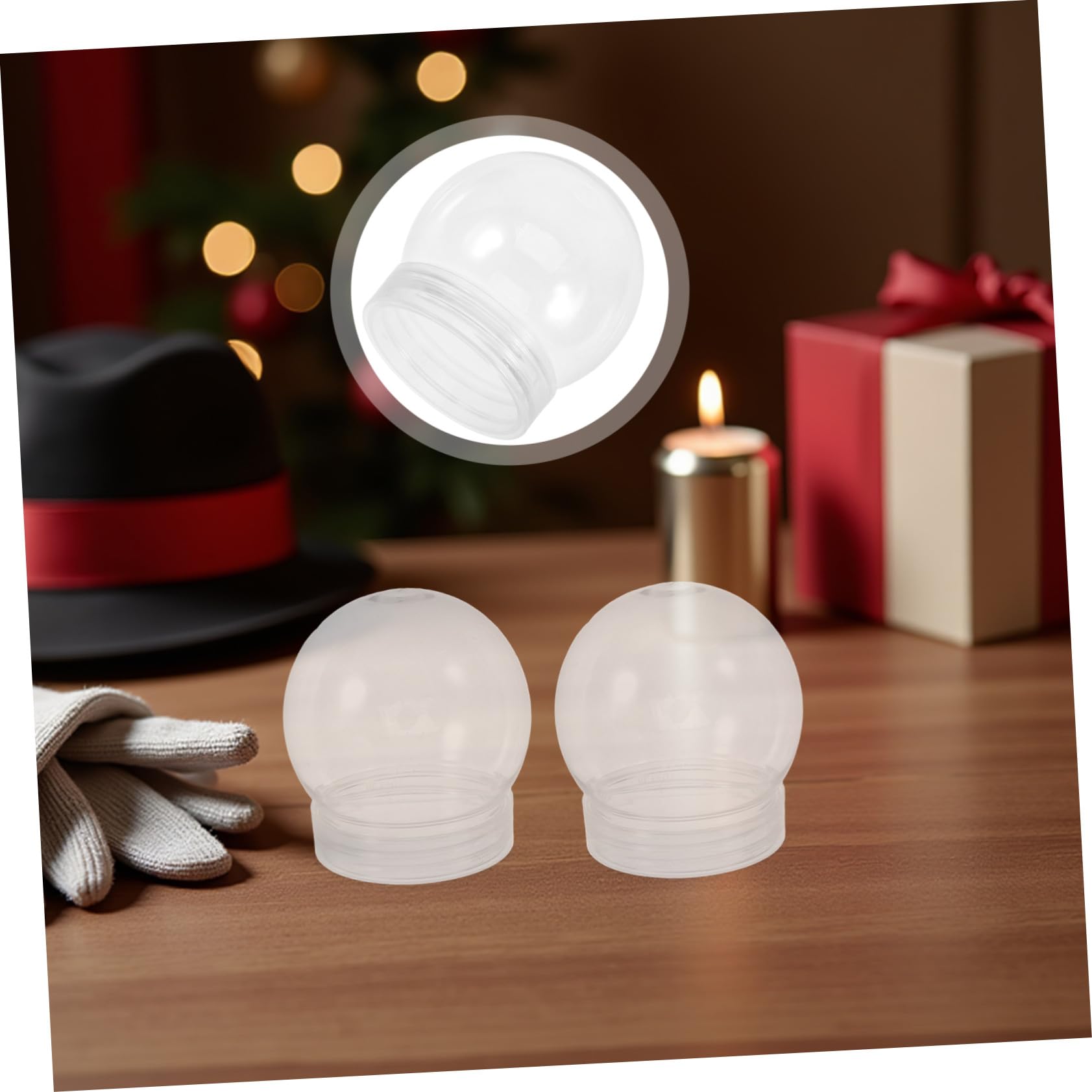 Ipetboom 24 Piezas Bolas de Agua Transparentes de Plástico para Manualidades DIY Artificial de Agua Redondo de Accesorio para Decoración Navideña Material Práctico y Duradero para Proyectos