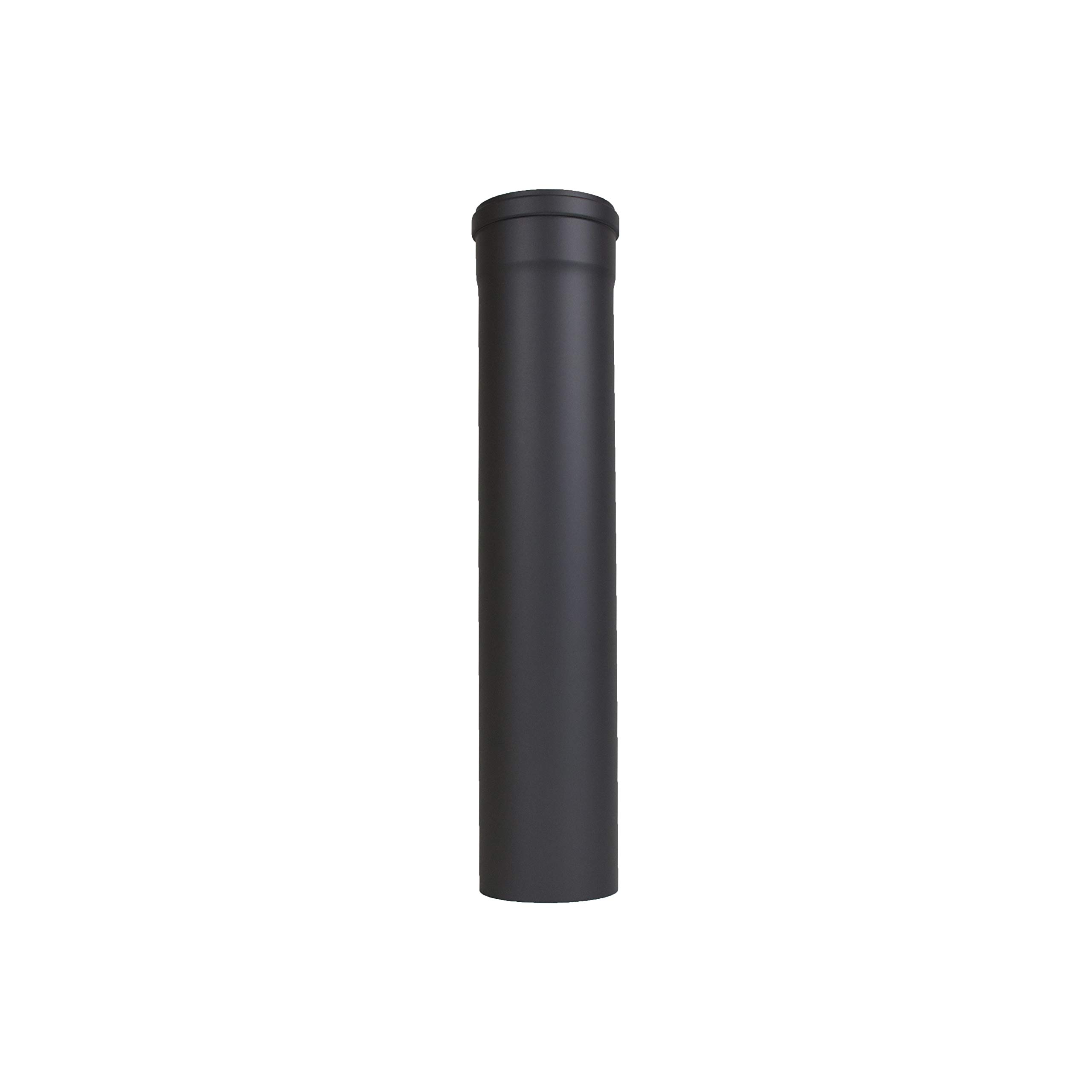 LANZZAS Pelletrohr 500 mm - Durchmesser Ø 100 mm - Farbe: schwarz - inklusive Silikon-Dichtring