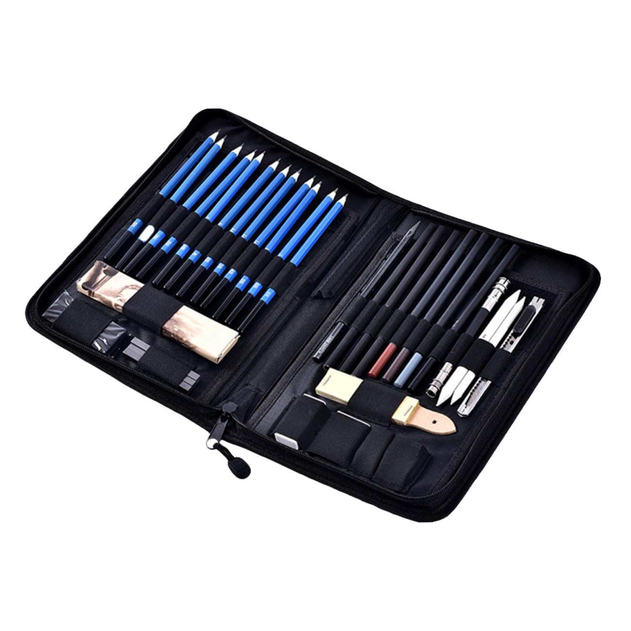 Lurrose 40pcs Ensemble Crayons Dessin Professionnel en Bois Paquet de Rangement pour Artiste, Étudiant Enseignant