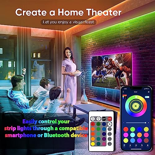 Image of One94Store 5 Meters 150 LED Strip Lights with Bluetooth App and Remote Controller RGB Waterproof Lights Multicolor LED Lights for Home Decoration, Bedroom, Diwali, False Ceiling