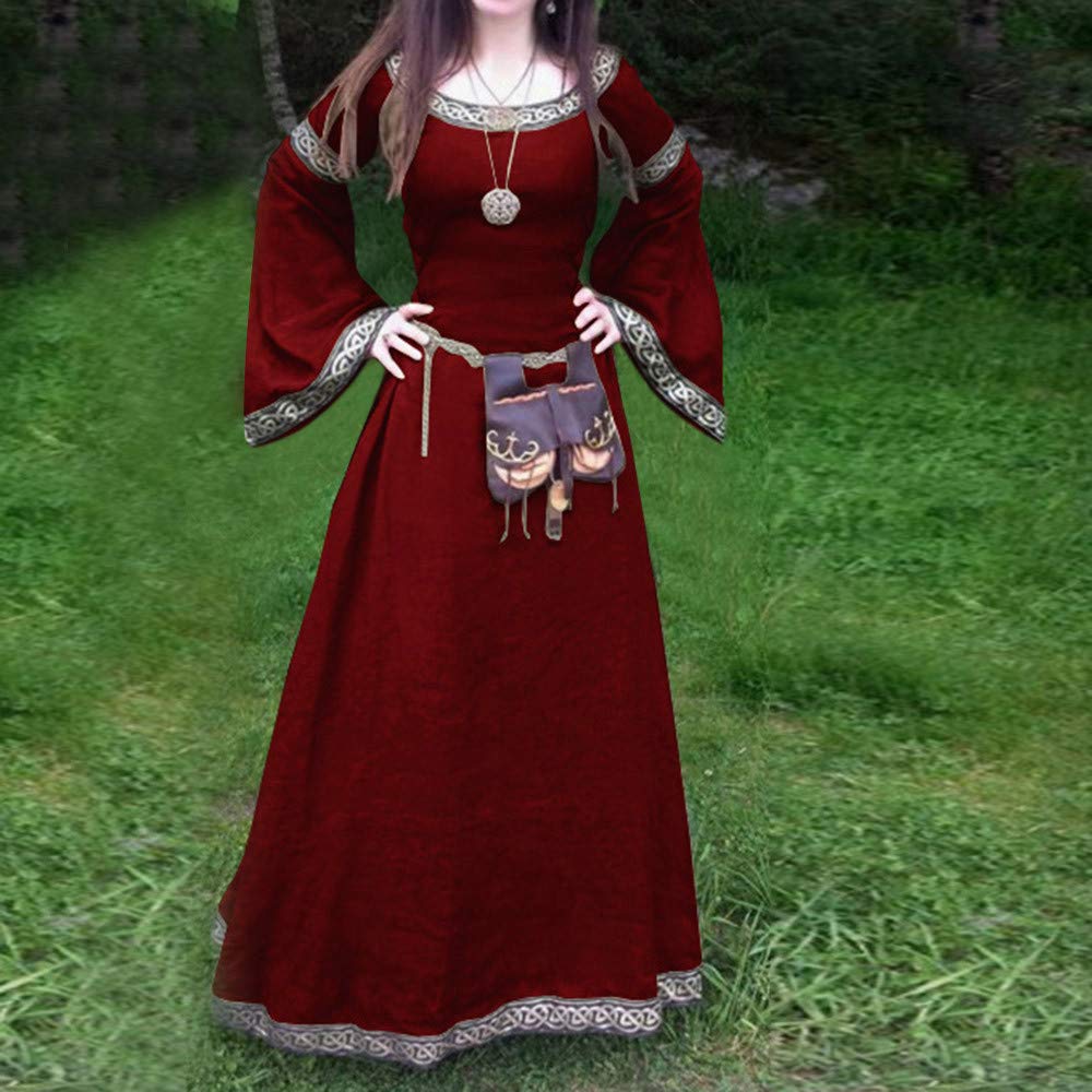 Mittelalter Kleid Damen Renaissance Kostüm Damen Mittelalter Kostüme Maxi | Glockenärmel Gothic Kleidung, Corsagenkleid, Frauen Viktorianisches, Faschingskostüm, für Cosplay Karneval Halloween