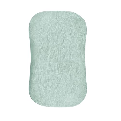 Hooyax Funda de muselina para tumbona de bebé, funda suave de algodón orgánico para recién nacidos, para bebés niños y niñas (azul-verde)
