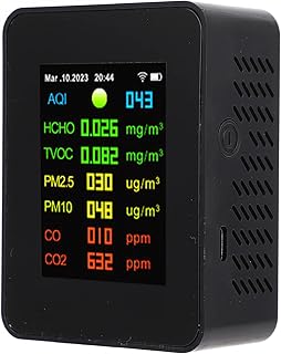 9 in 1 Air Quality Monitor, Multifunctional Air Quality Meters PM2.5 PM10 HCHO OPs CO CO2 AQI Temperature Humidity