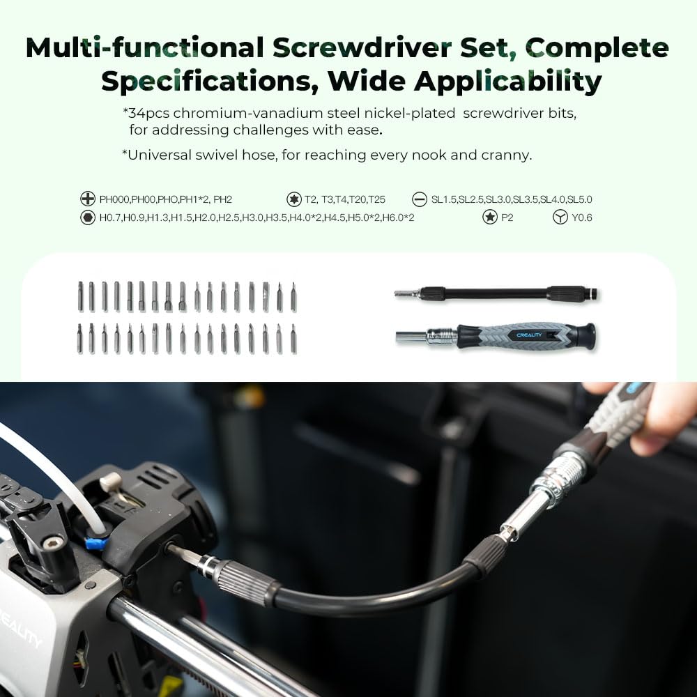 Creality Juego de herramientas para impresora 3D de 74 piezas, kit de herramientas para colocar, quitar y cortar filamentos, accesorios de impresión 3D para todas las impresoras FDM, limpieza y