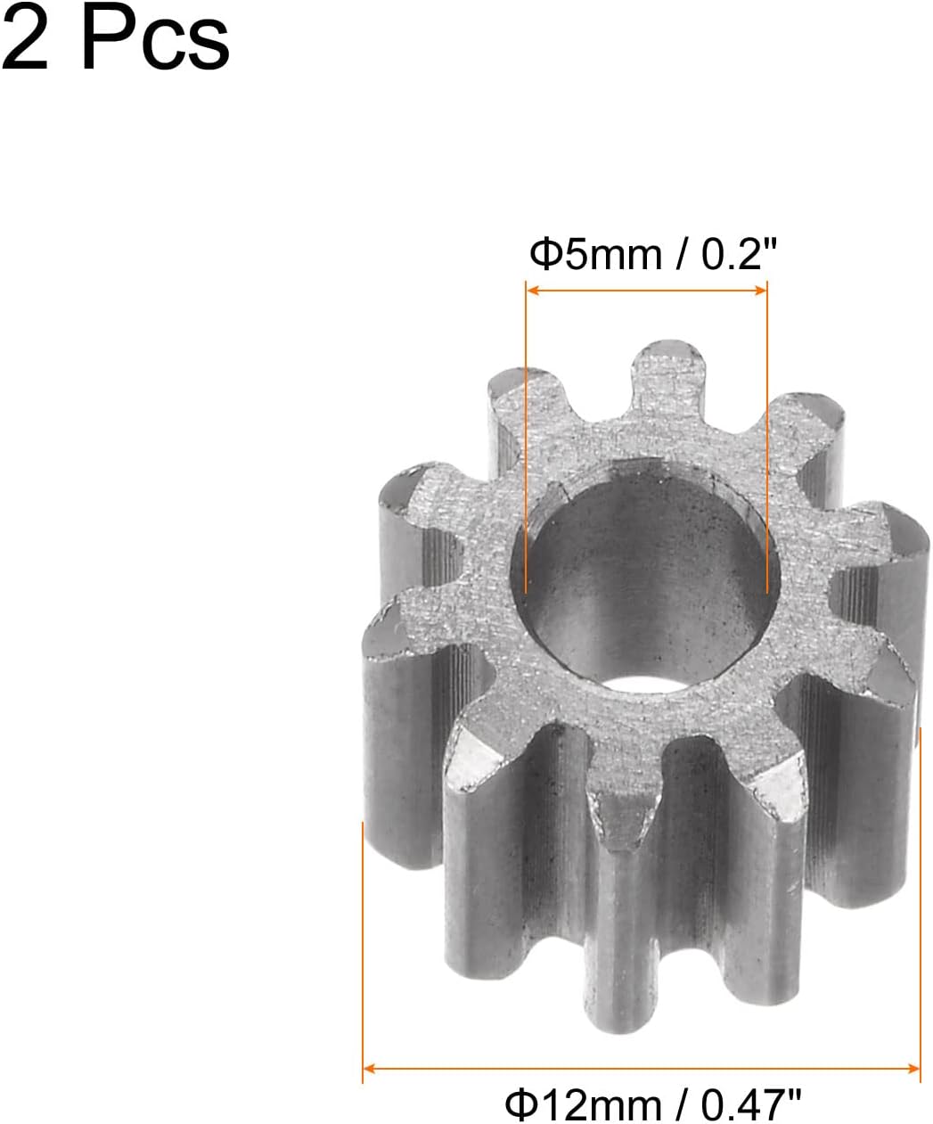 HARFINGTON 2pcs Flat Spur Pinion Gear 5mm Bore 10T Mod 1 Stainless Steel Spur Diff Differential Motor Gear RC Car Replacement Parts