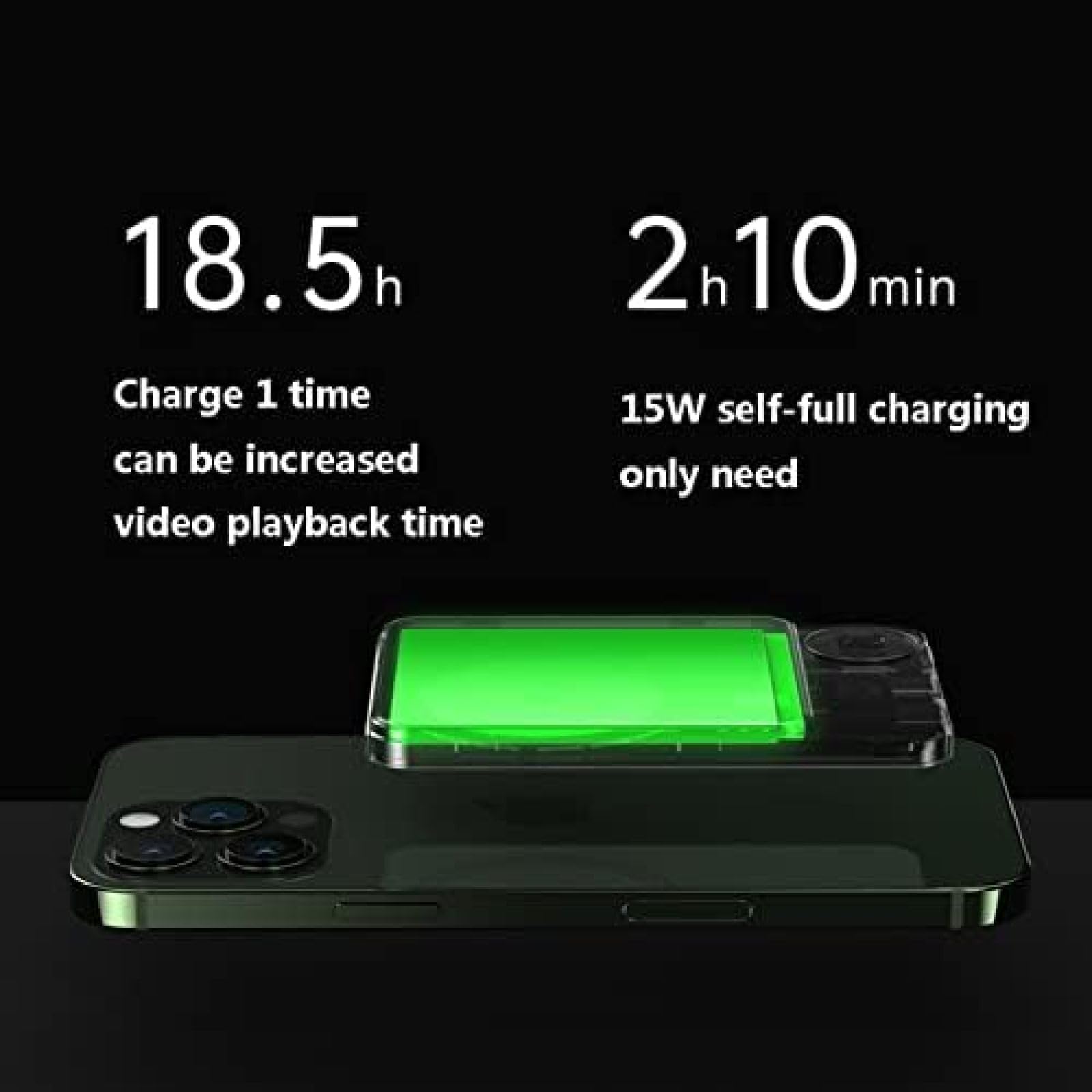 Powerbank 10000 mAh Power Bank Charge Rapide Portable sans Fil Charge Rapide 100% écran LED Chargeur Portable Batterie Compatible avec divers smartphones et Autres appareils USB, Vert Fonc