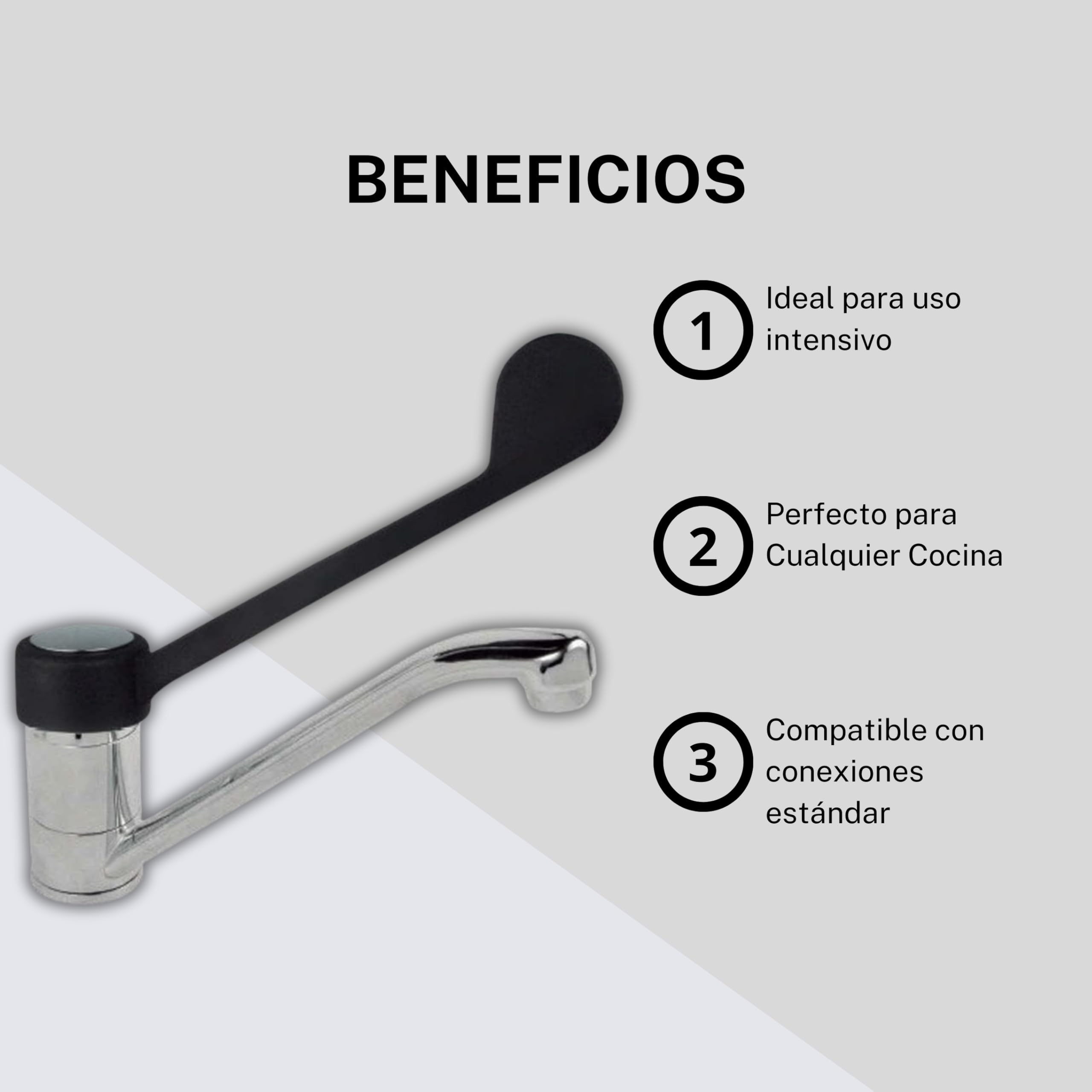 Grifos Cocina Fregadero - Grifo Con Maneta Ergonómica, Grifo Monomando, Caño Orientable, Uso Ideal Para Cocina, Material Latón, Maneta Gerontológica