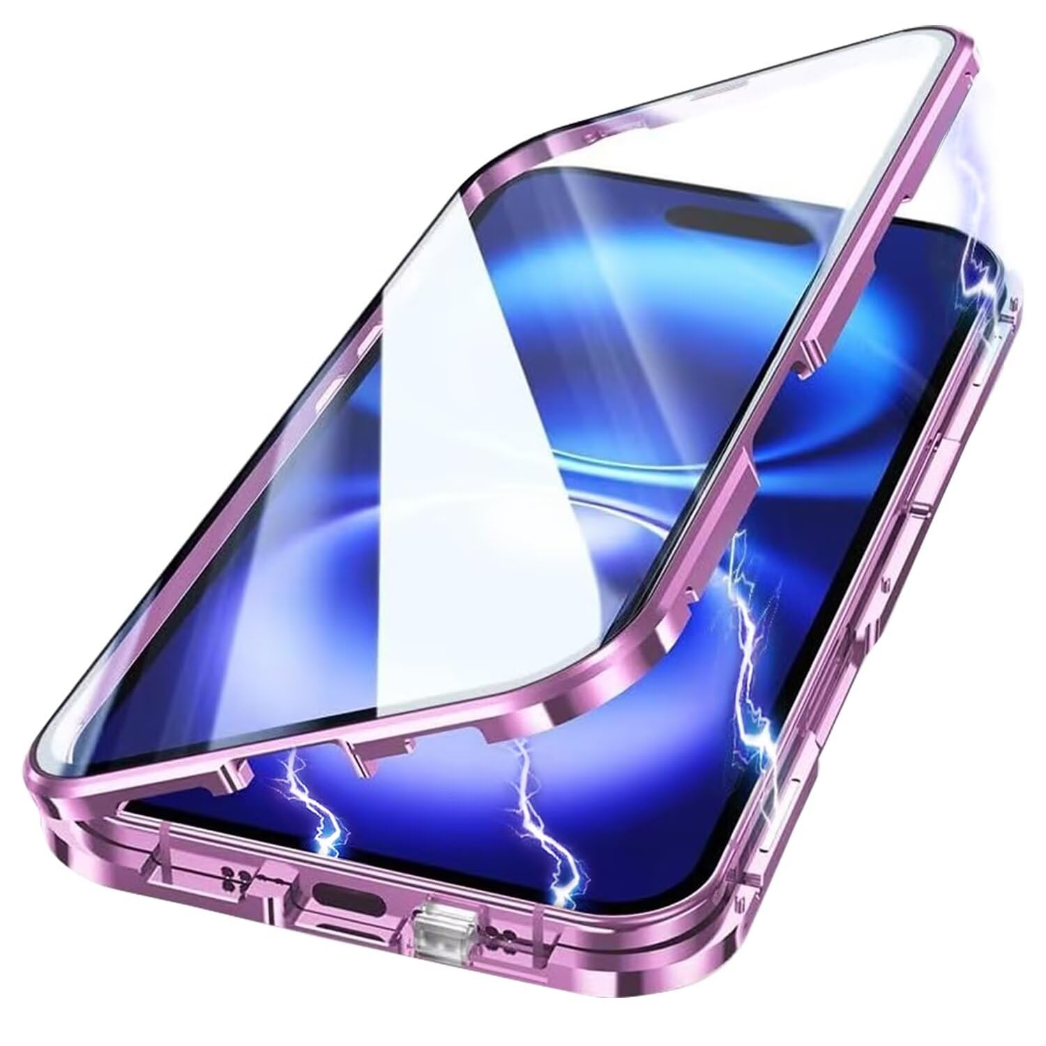 Yoursea Case for Samsung Galaxy S9 Plus,Magnetic Adsorption Metal Bumper 360 Degree Full Body Protection Front and Back Tempering Glass Cover with Safty Lock for Samsung Galaxy S9 Plus Purple