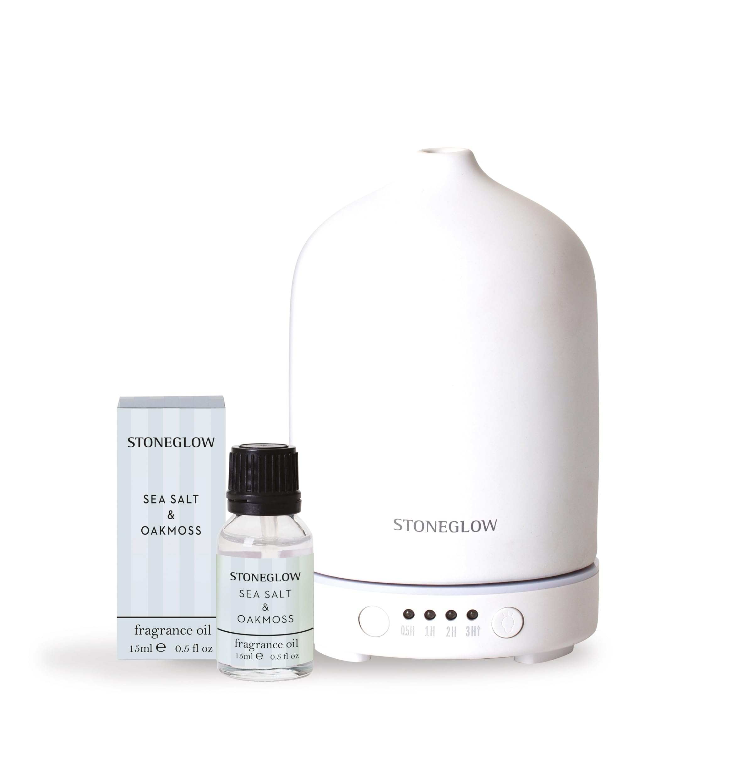 Stoneglow White,Red White Modern Classics Perfume Mist Diffuser Starter Kit With Sea Salt & Oakmoss Fragrance Oil
