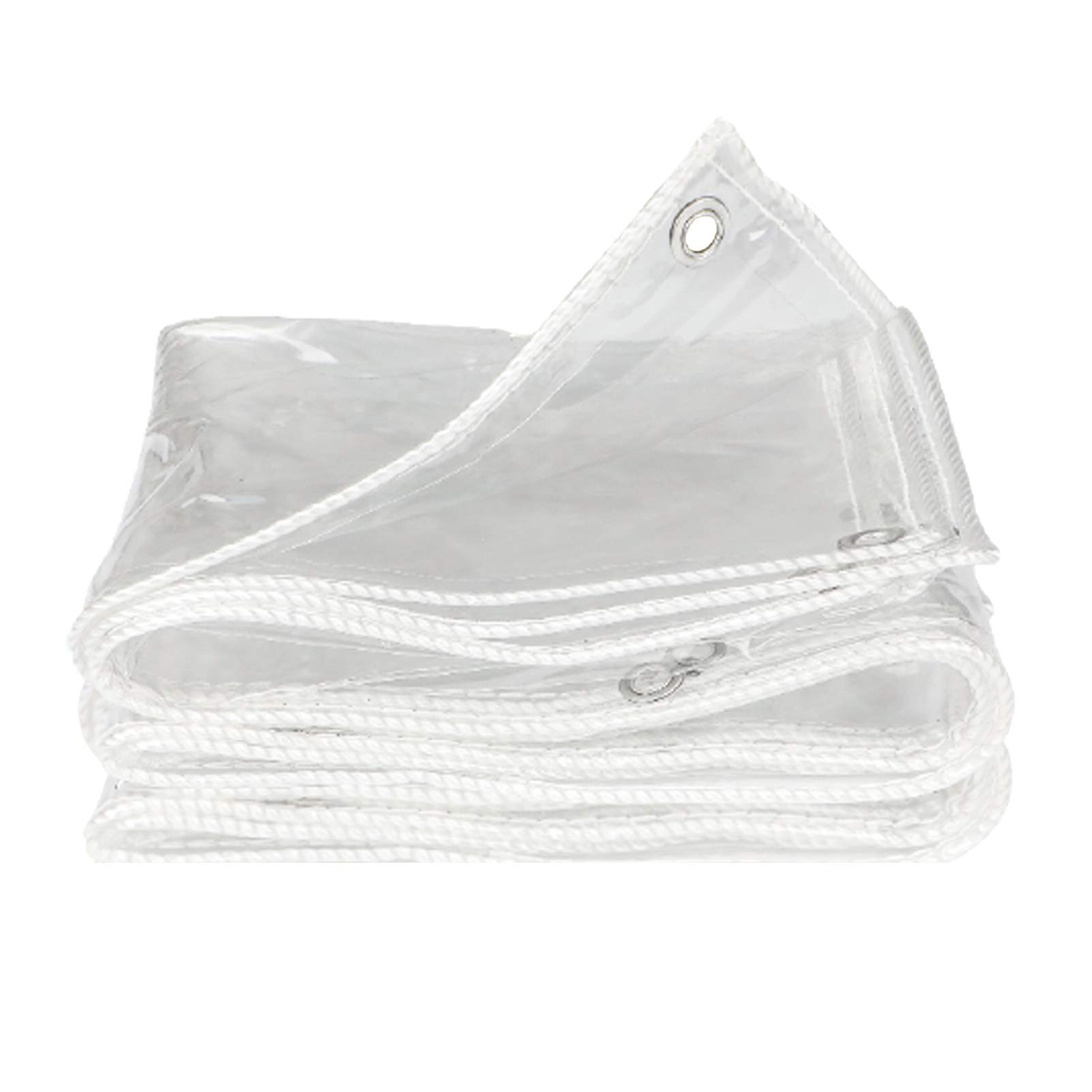 Transparente Plane Abdeckung mit ösen,Balkon Regen Vorhang, Durchsichtig Abdeckplane Wasserdicht,Klar Gewebeplane PVC Folie Markisen für Gartenmöbel Auto Pool Trampolin,0.35mm(2.2x3m/7.2x9.8ft)