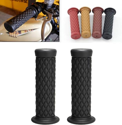 Manillar de goma retro antideslizante para motocicleta, cómodo manillar de 78 pulgadas, 0.866 in, 1 pulgada, 0.945 in