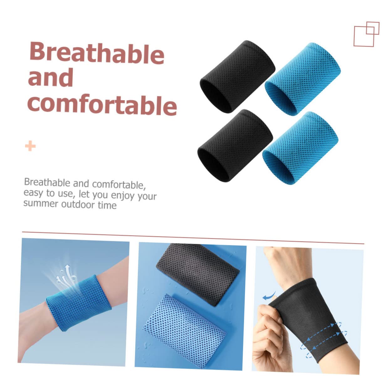 Gogogmee Flexible Comfortable Wrist Ice Pack Sleeves Cooling Wrist Brace for Fever Relief