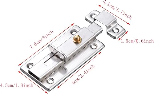 Miniatura 2 de Pestillo automático de acero inoxidable con resorte para puerta y ventana, cierre deslizante con hebilla, cerradura deslizante de acero inoxidable,