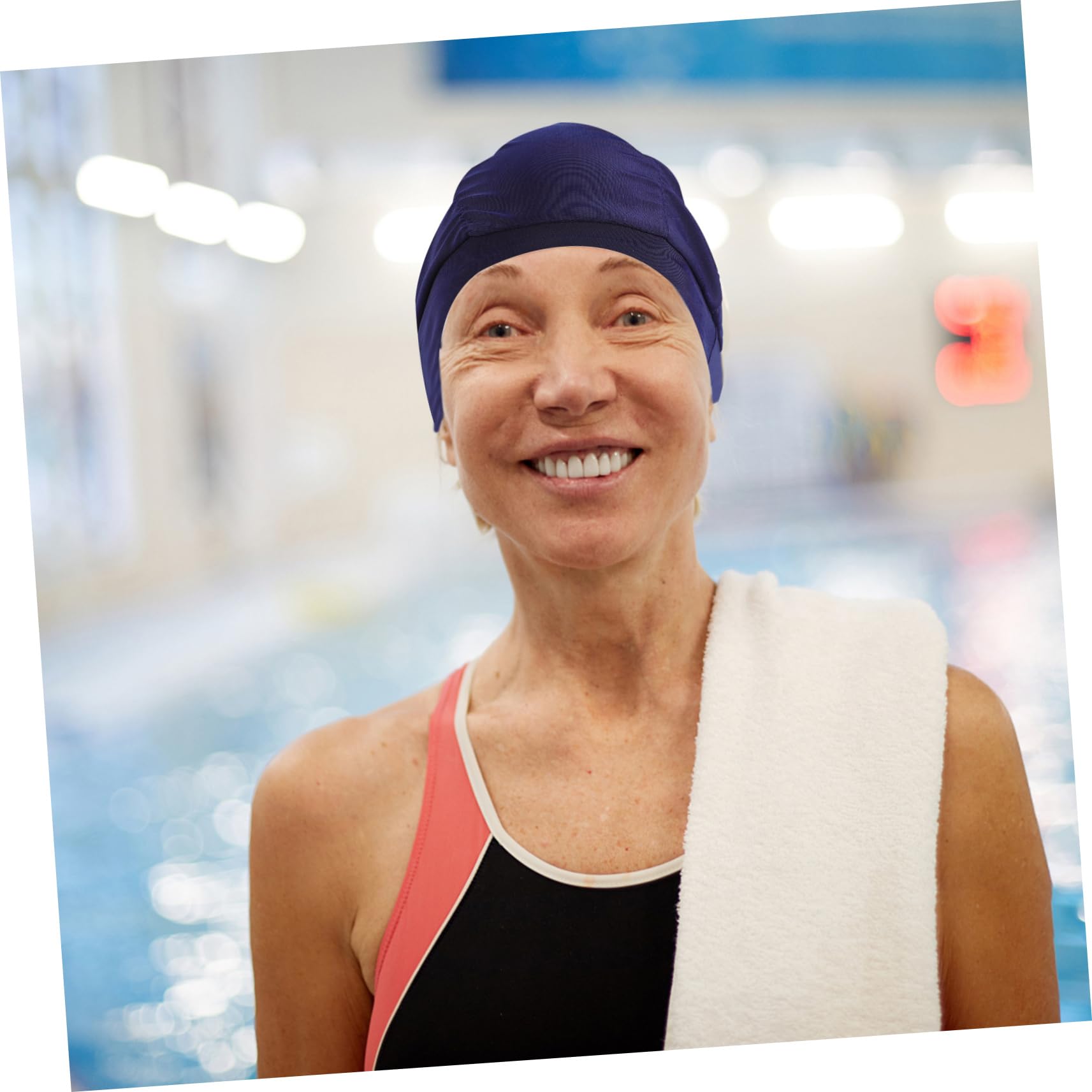 SUPVOX Gorro De Baño Plisado para Los De Natación Gorro De Baño Mujer Tapa Clip De Nariz para Nadar Gorros De Natacion Hombre Gorro De Ducha Nylon Blue