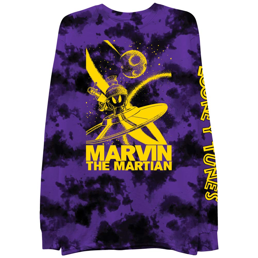 Looney Tunes Mens Classic Shirt Marvin Long Sleeve Tee - Space Jam 90’s Long Sleeve T-Shirt